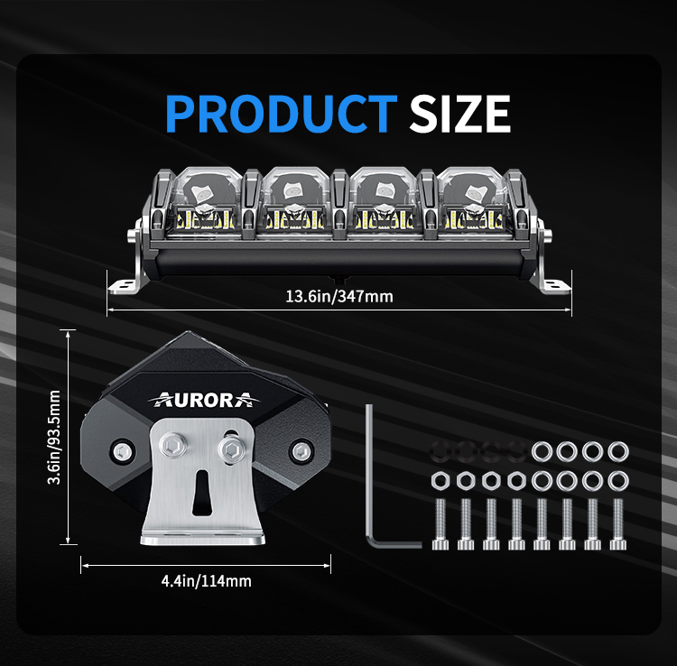 Aurora Spot Flood Combo Modular LED Light Bar for Jeep Wrangler UTV ATV