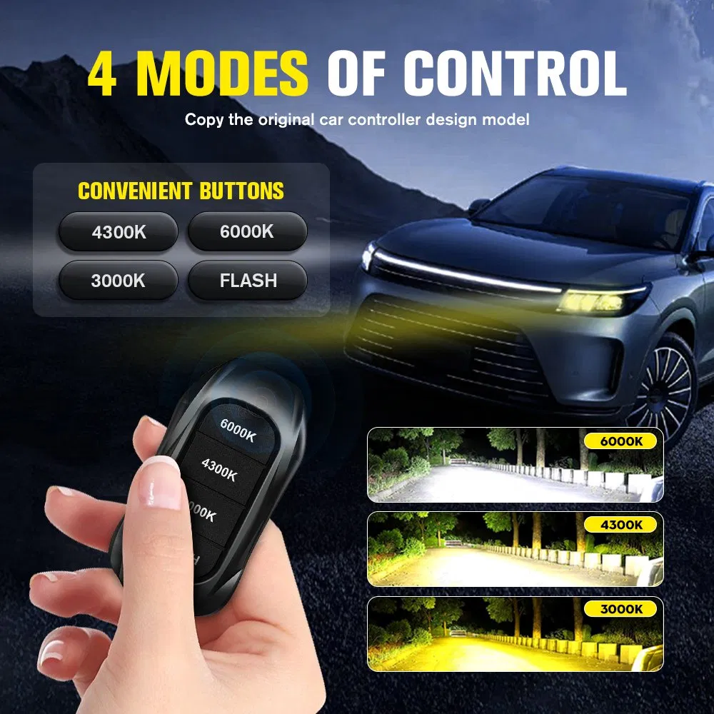 Wireless Controller Auto Headlight H1 H3 H4 H7 H11 H13 880 881 9005 9006 9007 9012 LED Light 120W Auto Car LED Headlight