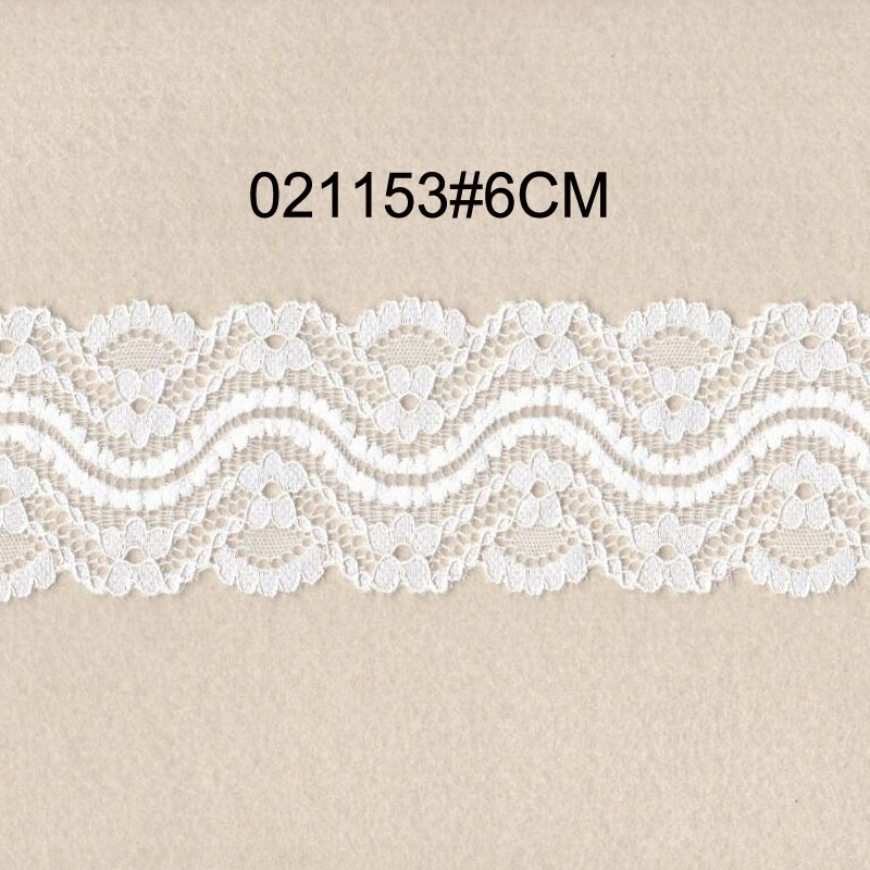 6.8 cm Elastic Stretch Flower Narrow Lace Trim