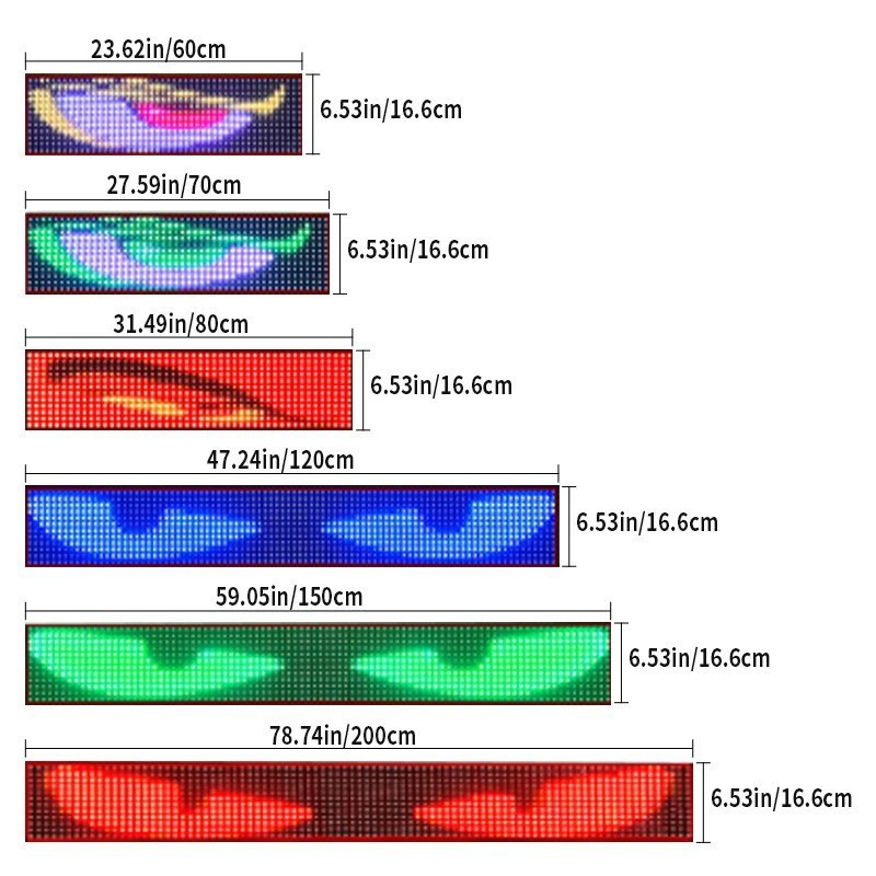 LED Flexible Screen Car Interior Light Truck Window Decorative Light Windshield Dynamic Eyes