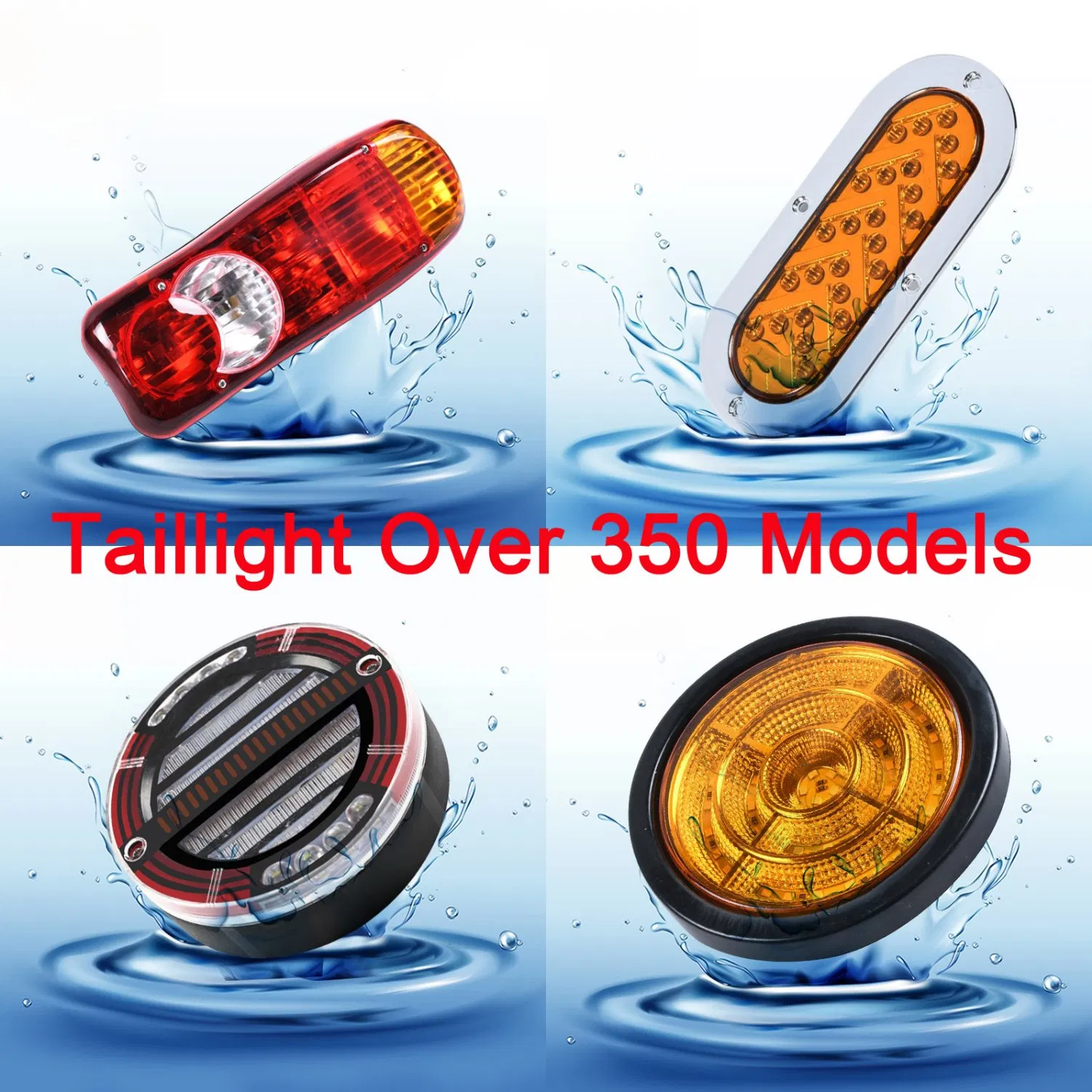 24V Truck Trailer LED Rear Tail Lights Iron Plate Turn Lamp Indicator