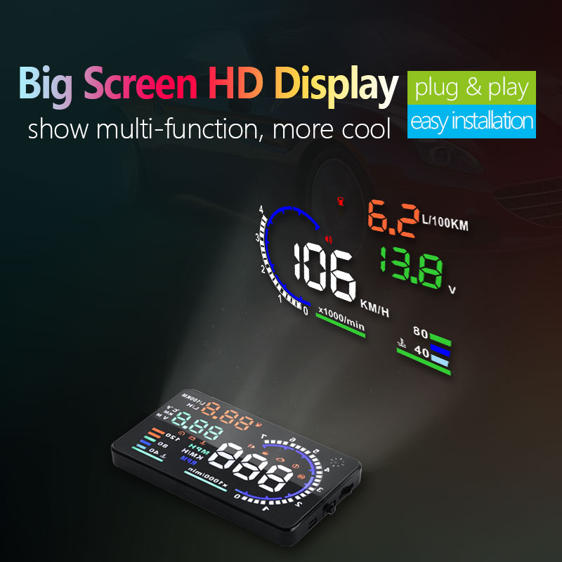 5,5-дюймовый автомобильный диагностический прибор Play HUD OBD2 с дисплеем на лобовом стекле