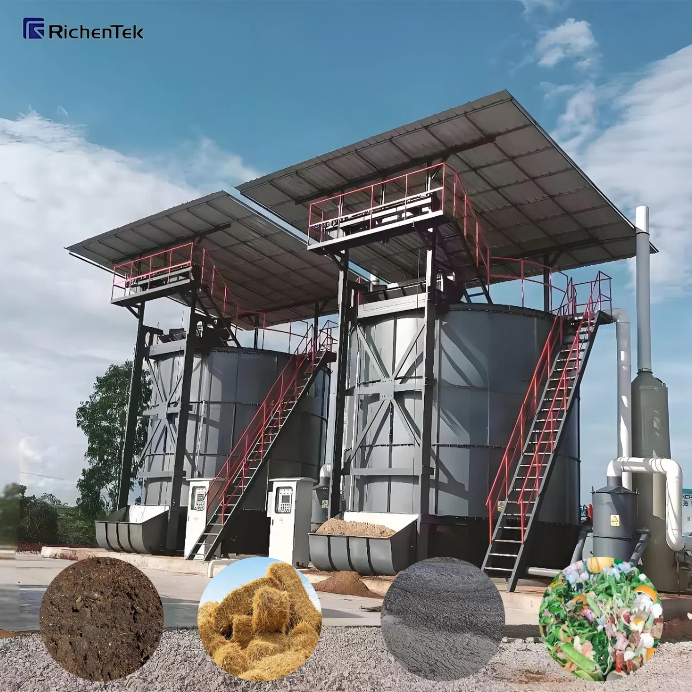 Вертикальный ферментационный танк 120 м³ для компоста