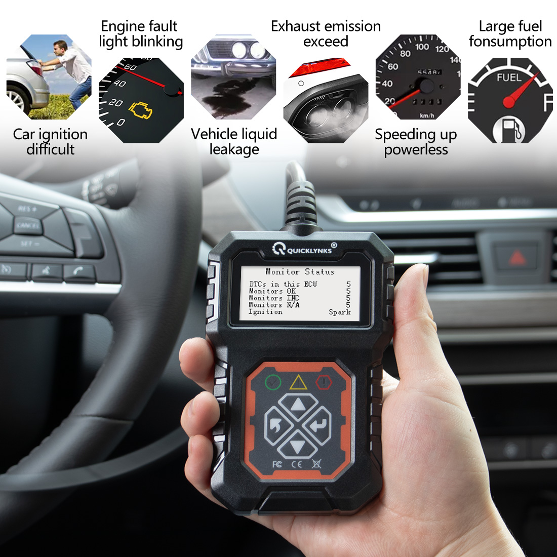 Универсальный автомобильный сканер OBD2 для диагностики всех машин