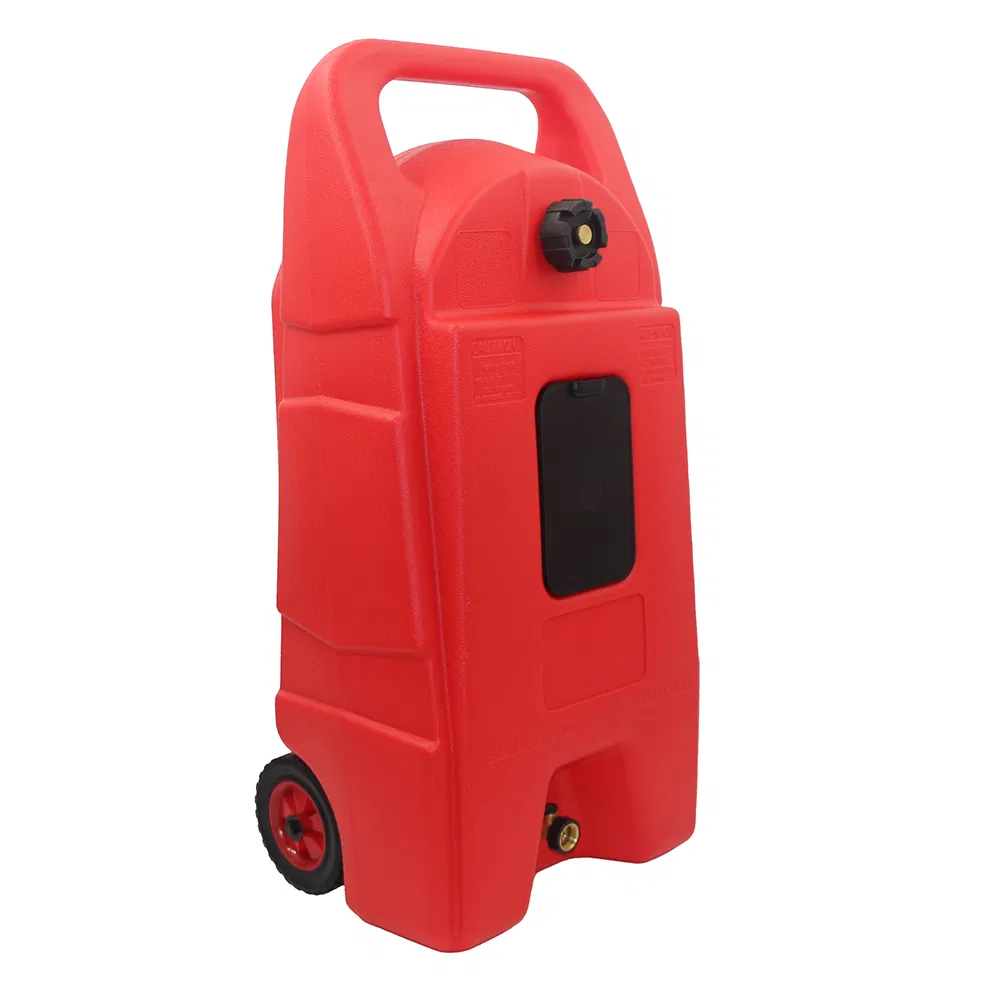 57-liter Wheeled Fuel tank with Pump for diesel and Transportation Equipment, Portable Plastic Fuel Container