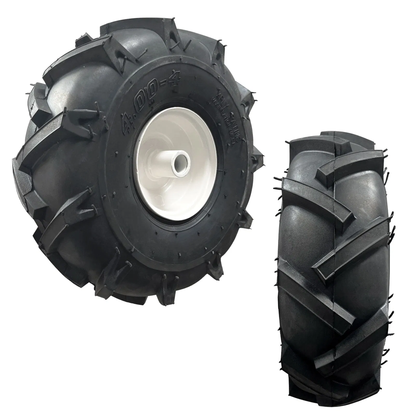 11-Inch 4.00-4 Tiller Tire and Rim Cultivator Agriculture Mini Tiller Replacement Wheel and Tire Pneumatic Wheel