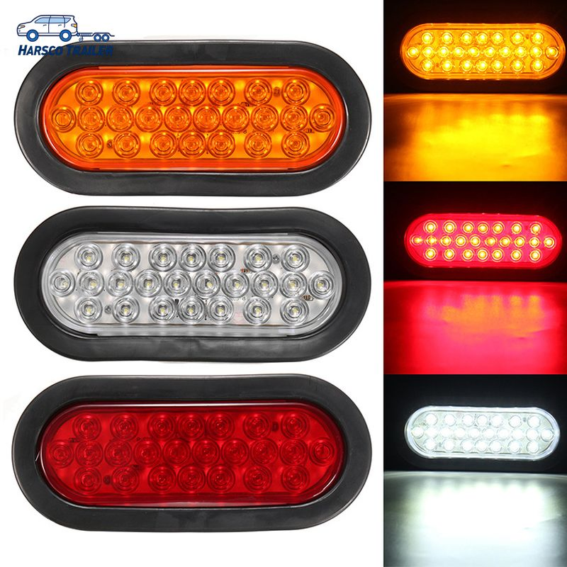 24-LED 6" Oval Trailer Tail Light Kit - DOT Certified Waterproof IP68