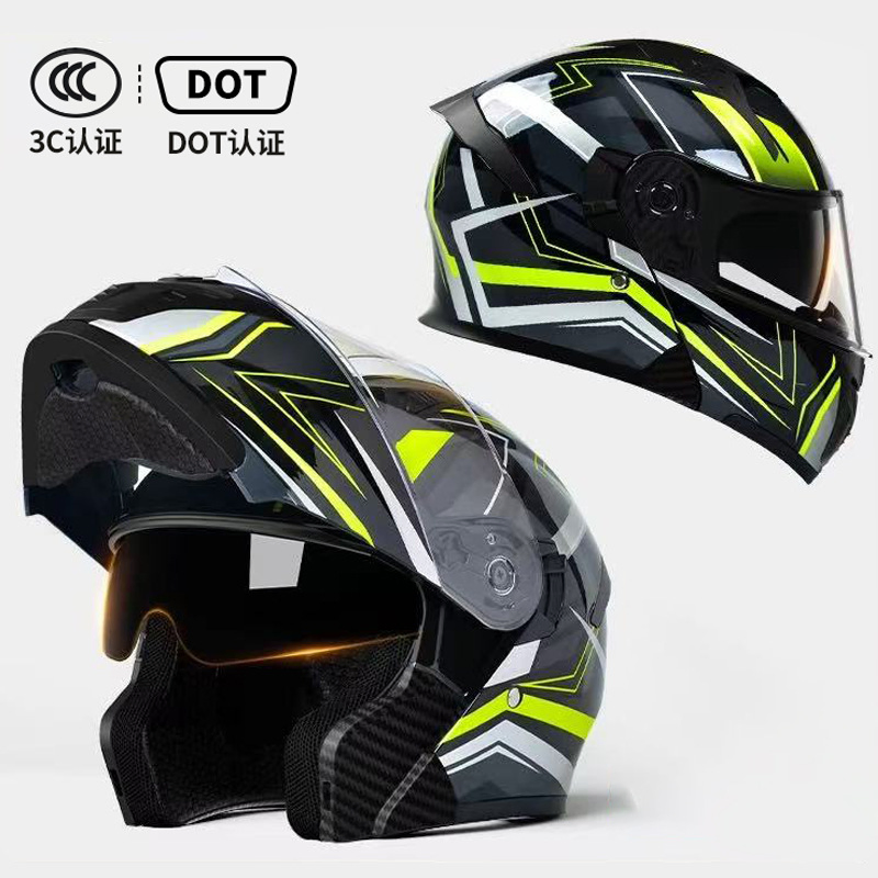 3c DOT Approved Motorcycle Helmets Open Face Helmet with Dual Visors ABS Safety Helmets