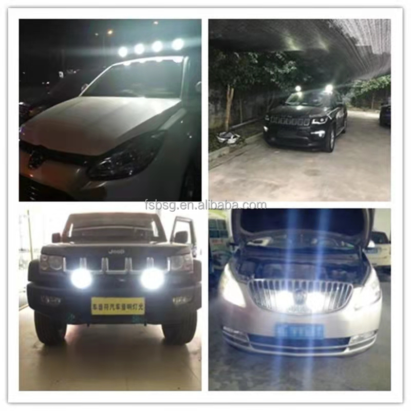 Round Red Orange LED Stop Turn Tail Light Real Light Back-up Reverse