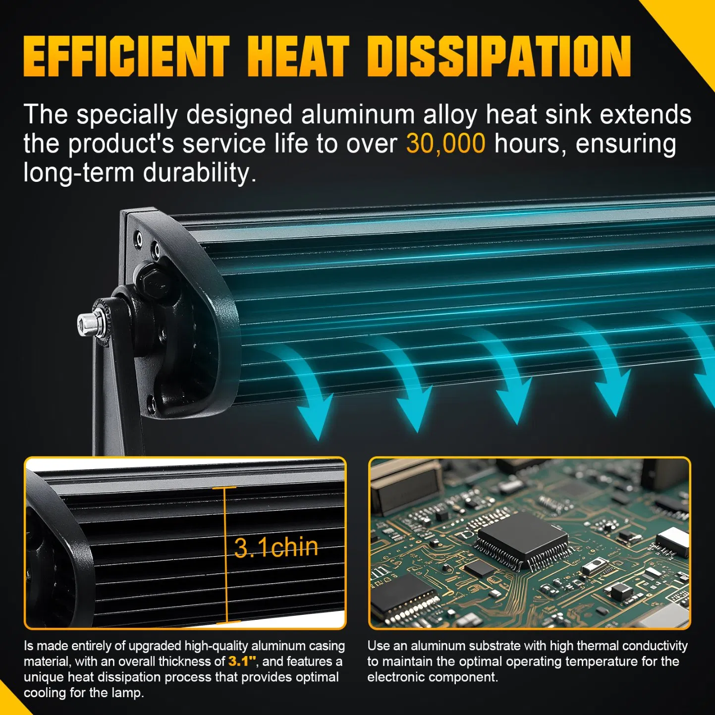 Tapaodu Car Light Auto Parts Energy Saving Lamp 48in120W Fordraptor Offroad General LED Light Bar