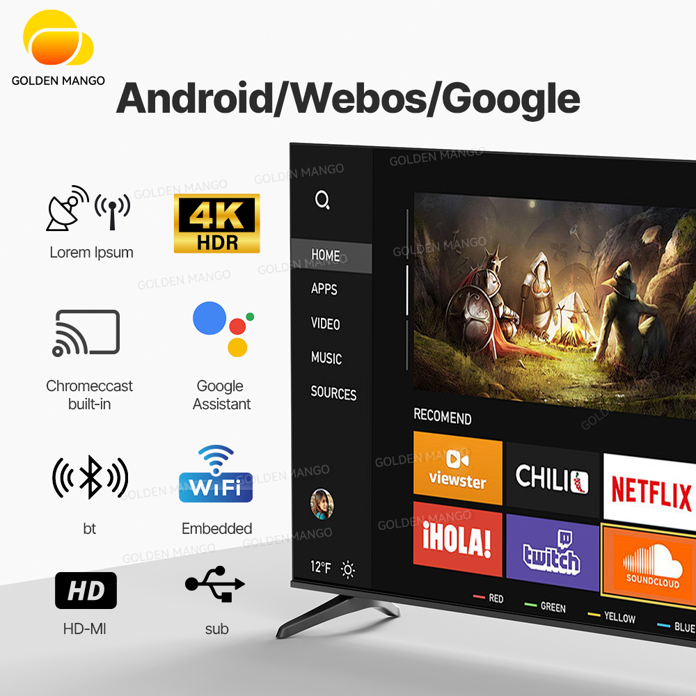 Сверхбольшой Smart QLED/LCD телевизор 75/80/85/98/110 дюймов