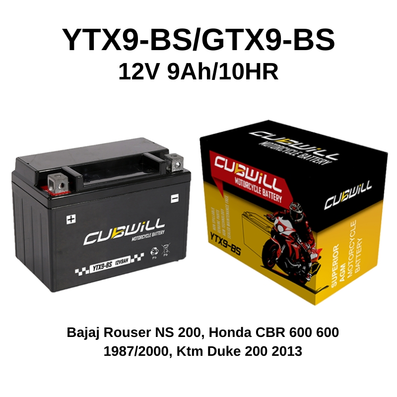 Аккумулятор YTX9-BS 12V 9Ah для мотоцикла