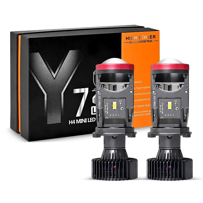 2 PCS High Low Beam Projector Lens LED Car Lights Universal Auto Moto H4 LED Headlight Bulb