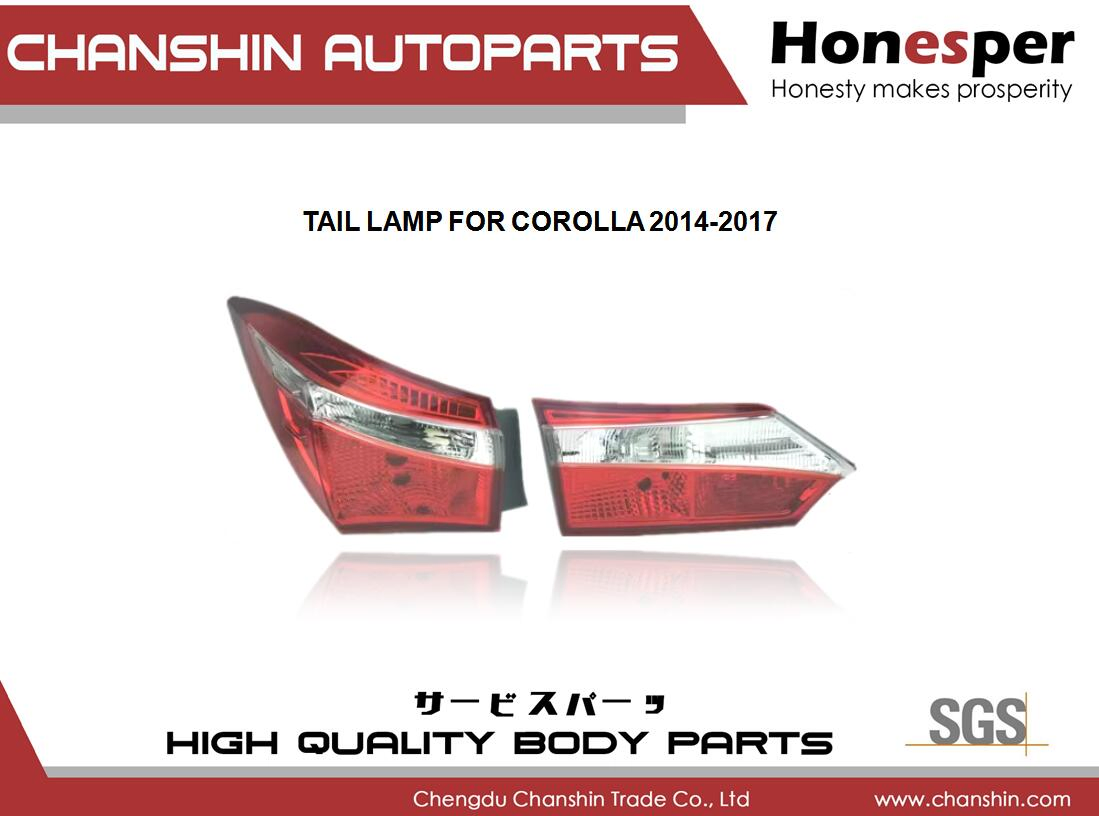 Wholesale Car Spare Parts Auto-Parts Car Accessories Back Light Tail Lamp Taillamp Taillight for Toyota Corolla 2014-2017 81581-02540 81591-02540