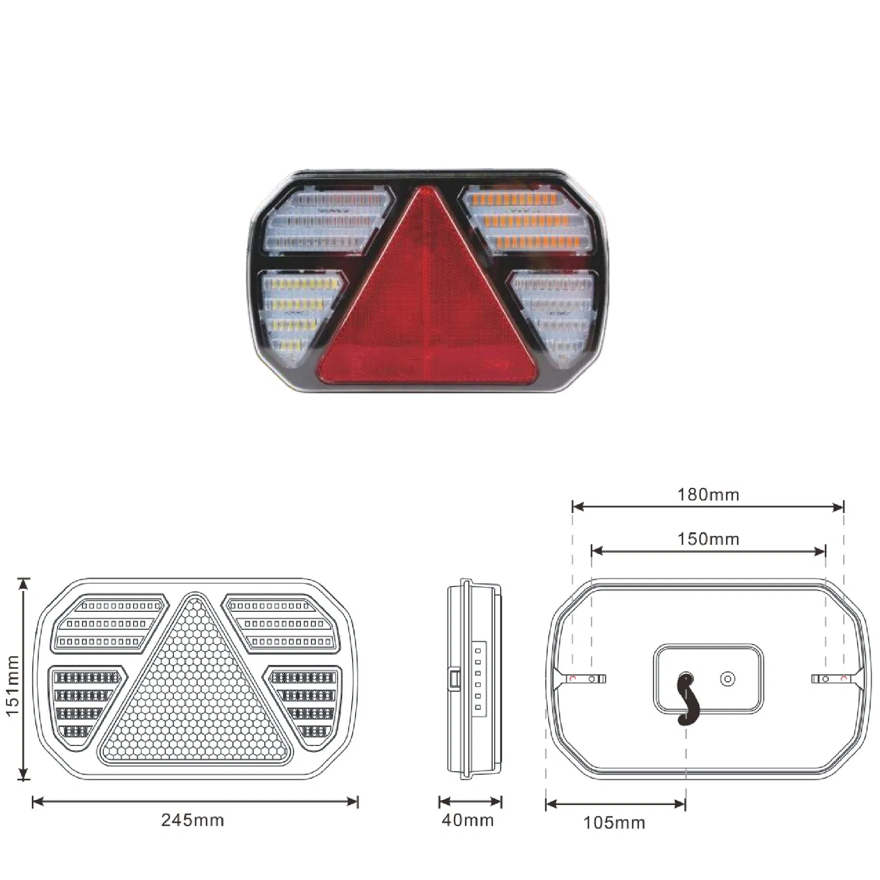 Беспроводной светодиодный задний фонарь для эвакуатора