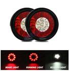 Waterproof IP67 DC 12V 4 Inch Round LED Truck Trailer Amber/Red Turn Brake Stop Running Tail Lights with Rubber Grommet Sealed