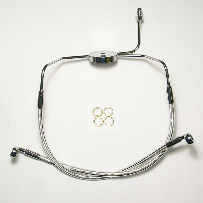 Harley-Davidson Motorcycle Parts Hydraulic Stainless Steel Braided Front Rear Brake Hose Line Tee ABS Pipe Tube Plating Fittings Sp-128unp3