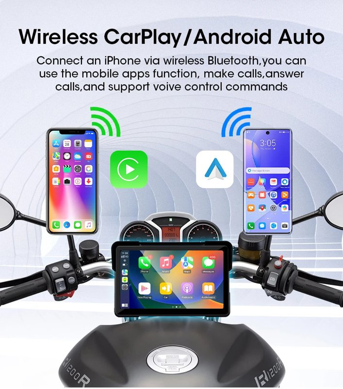 6-дюймовый GPS навигатор с Android Auto и CarPlay для мотоцикла