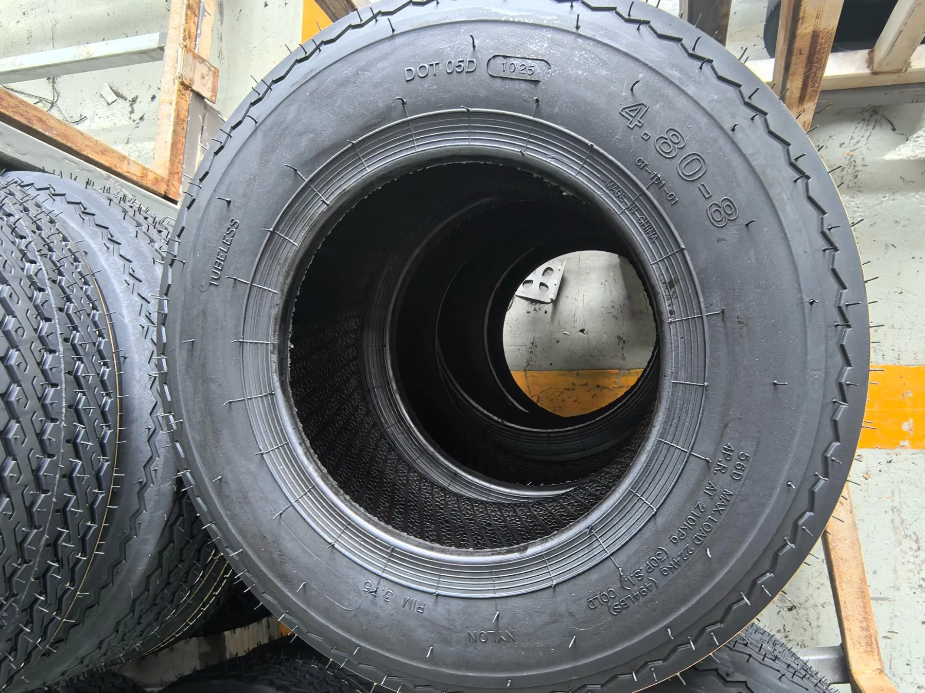 4.80-8 Heavy Duty Wood Splitter Trailer Tire/Tyre with Wheel/Rim/Bearing