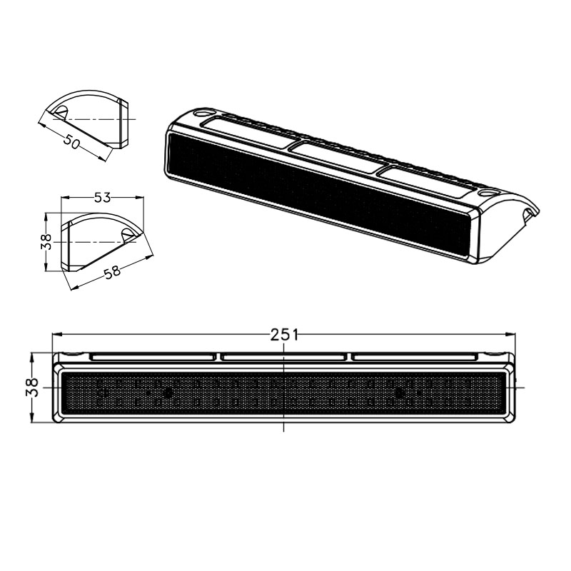 Светодиодный рабочий светильник NOVA NW-L40 для спецтехники