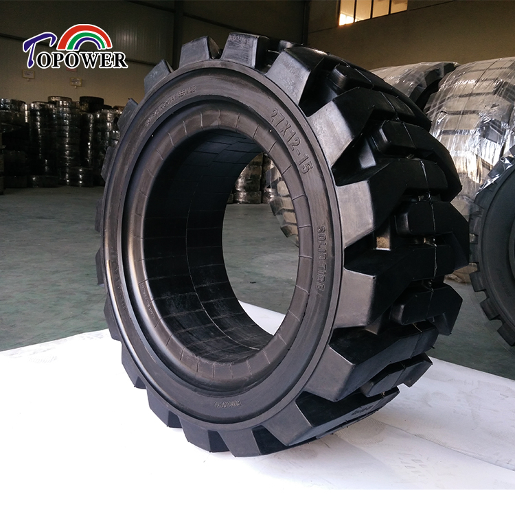 Solid Tyre Manufacturer Supply High Quality Solid Rubber Wheel Tire 27X12-15 for Slip Loader Scissor Lift