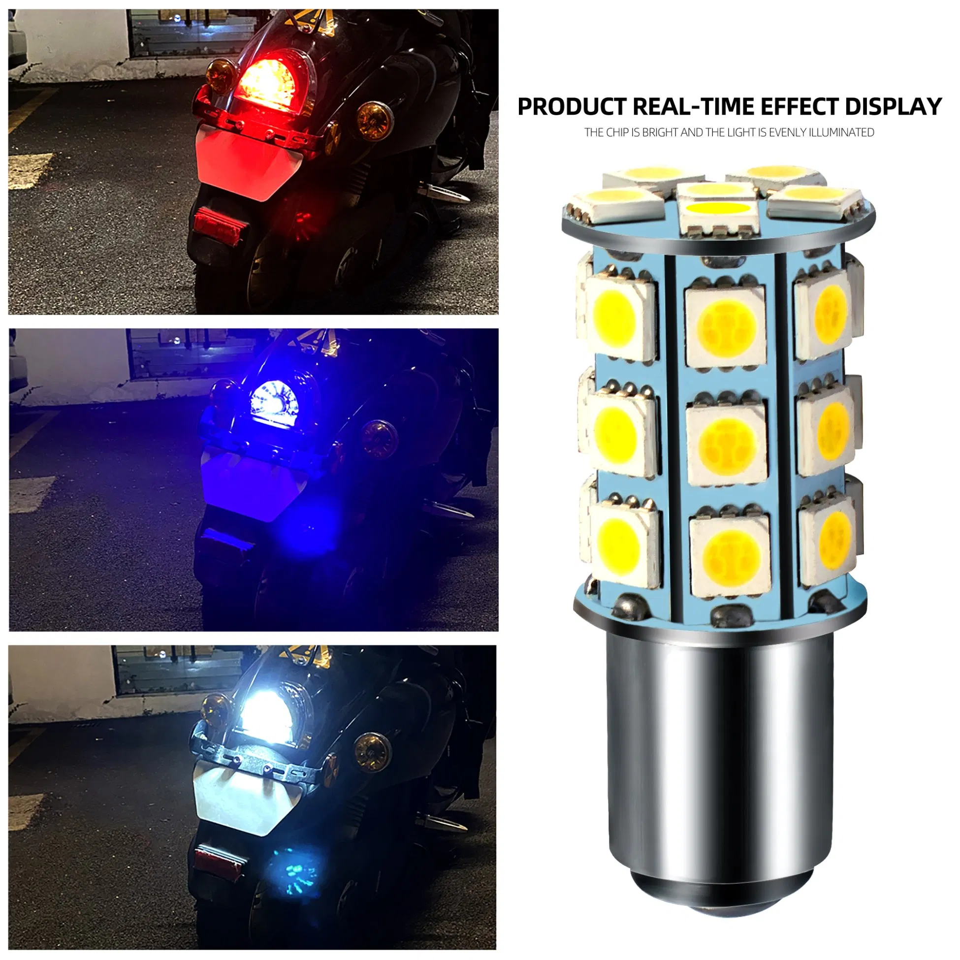 Светодиодная лампа 1157 12V 1.7W, 27 диодов, белая мигающая