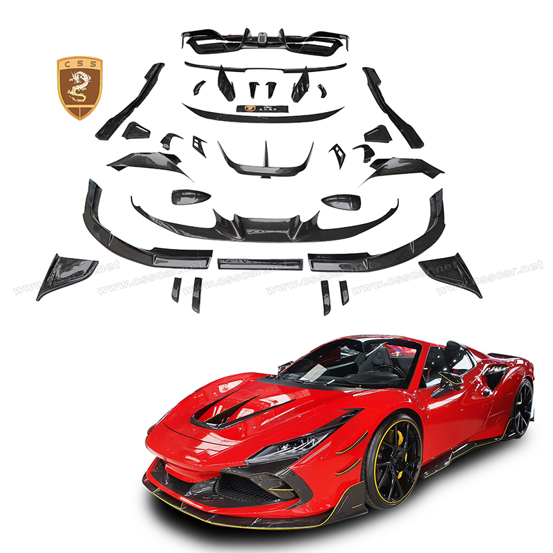 Car Exterior Parts Carbon Fiber Front Lip Canards Side Skirts Diffuser Rear Wing Msy Style Small Body Kits for Ferrari F8 Bodykit
