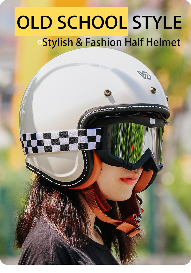 Открытый мотошлем Three Quarters, ретро-стиль