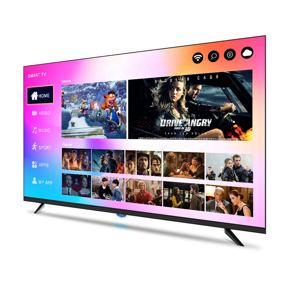 Телевизор тонкий плоский закаленный экран 50–98 дюймов Smart TV 4K 8K Ultra HD Mini LED QLED Android WebOS Wi-Fi