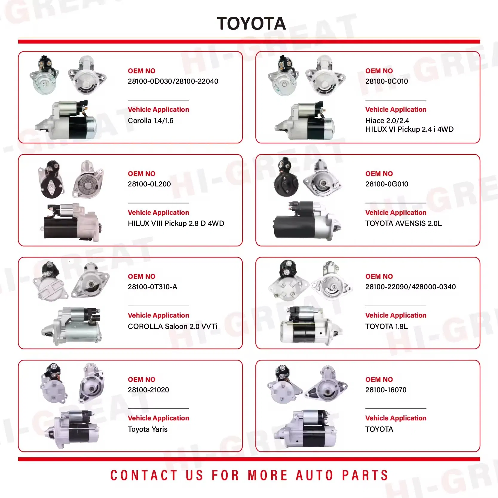 Стартер для Toyota Coaster HZB60 (28100-17061)