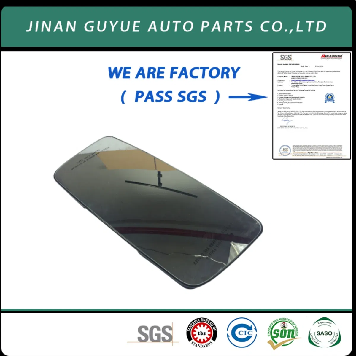 Rear Mirror Used in Truck Spare Parts Hino International Freightliner Isuzu Ford Actros Mack Kw