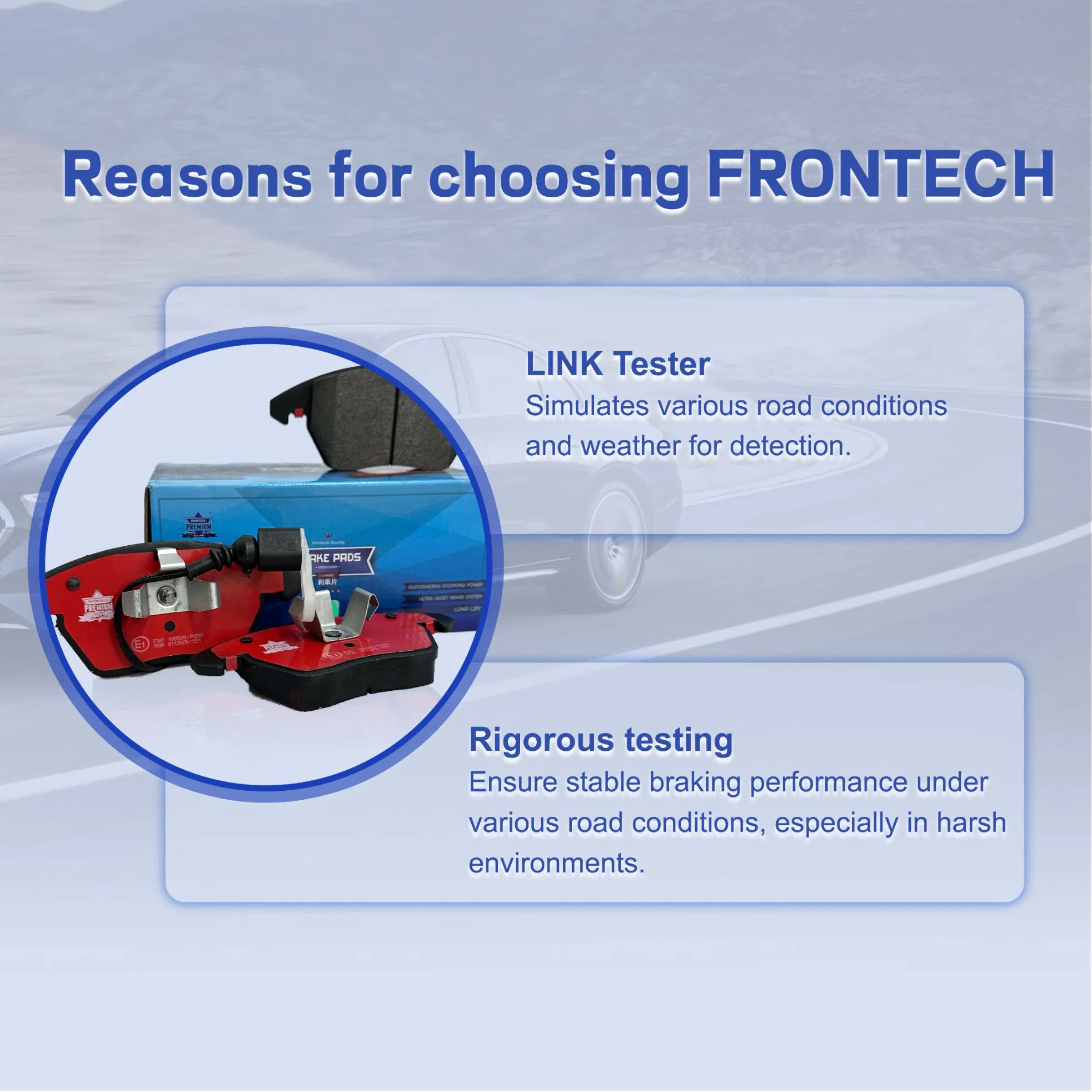 Frontech Auto Brake Pad Factory Supplier for Toyota/Hyundai/Pickup/Camry/Corolla/Yaris/RAV4/Land Cruiser/Hiace/Nissan Japanese Korean and European Cars