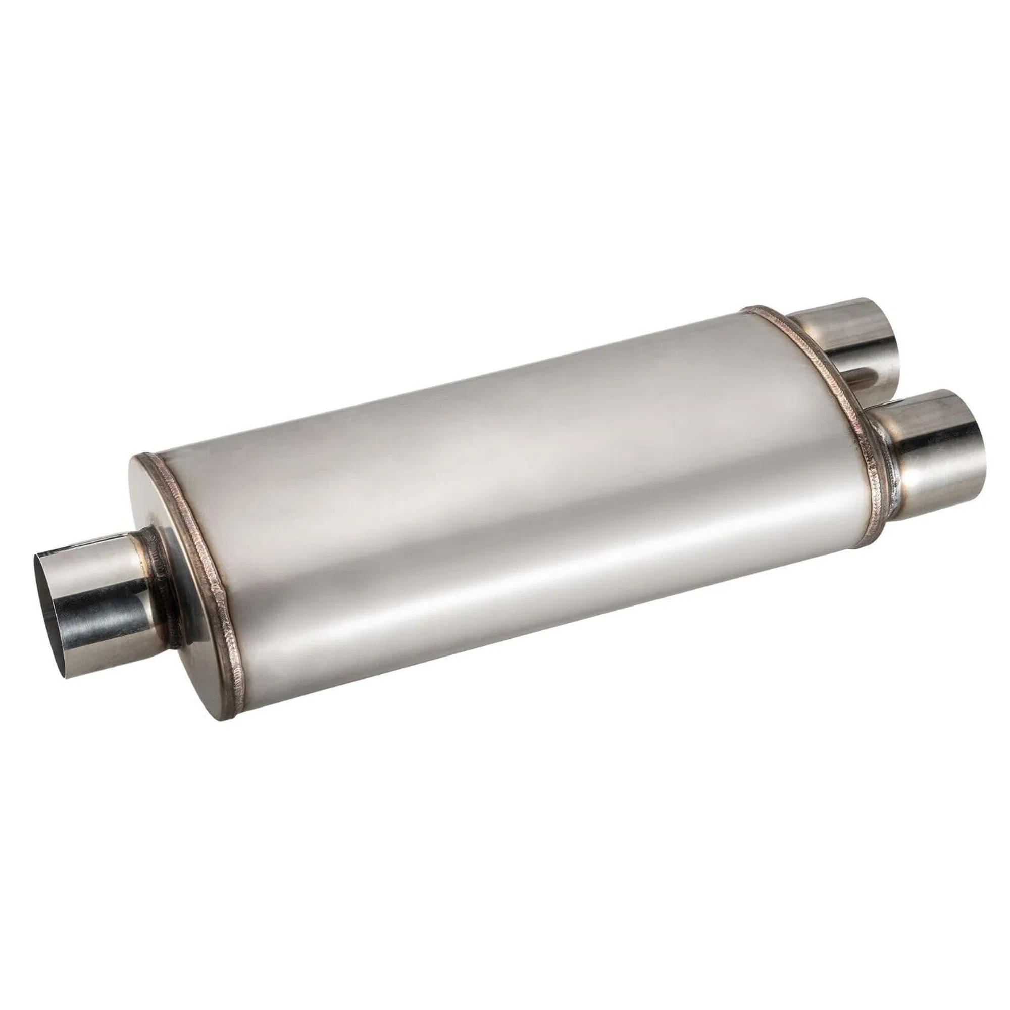 Глушитель выхлопной 3" центр/3"x2 смещение, нержавеющая сталь