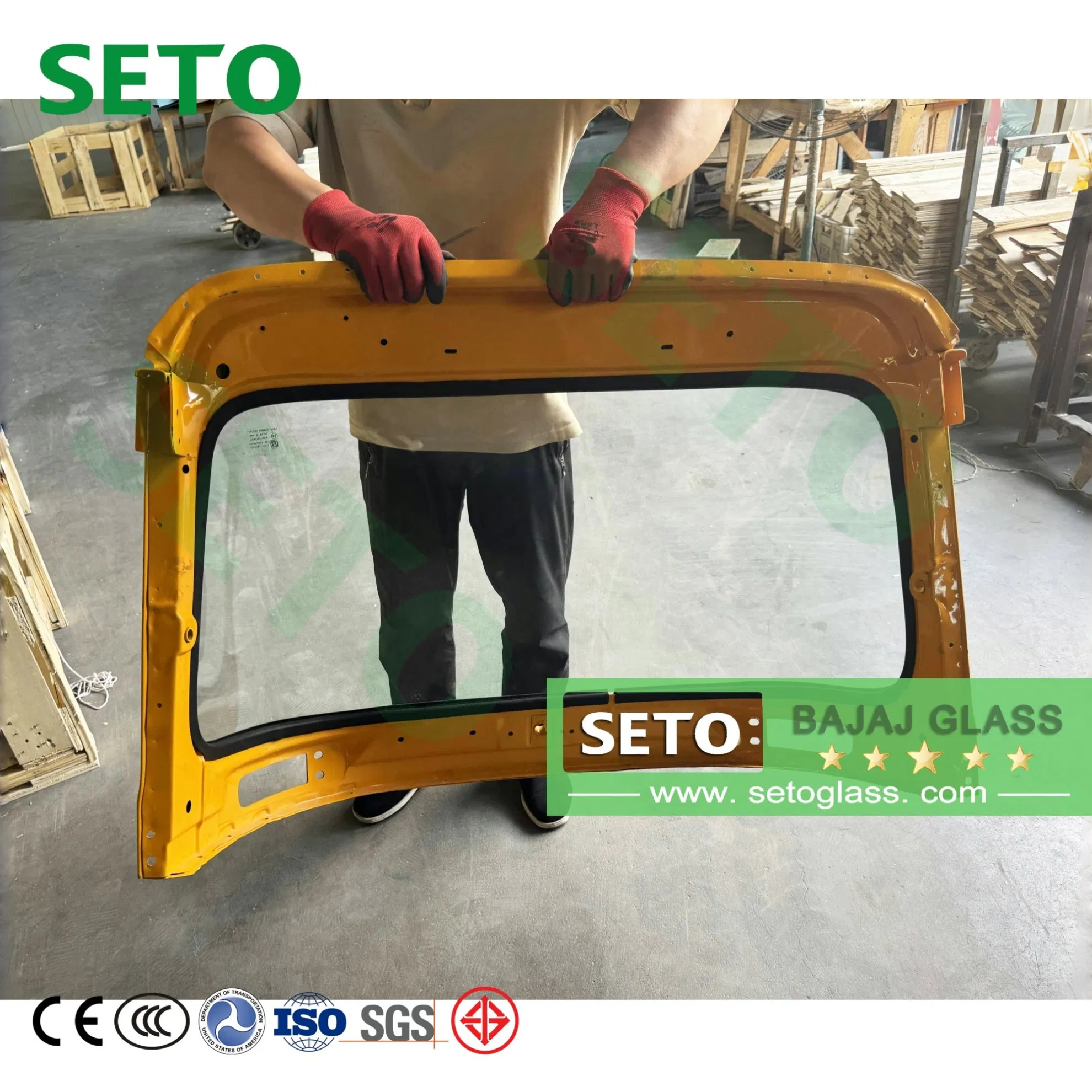 India Tvs King/Bajaj205/Tuk Tuk Three Wheeler Windshield Automobile Glass Factory