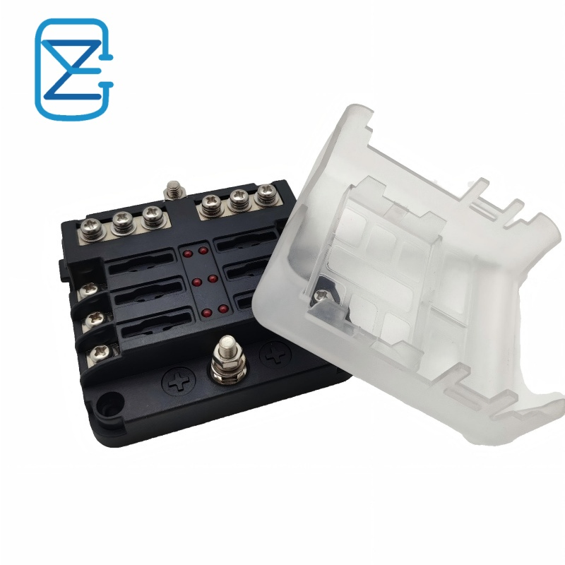 Factory Wholesale 6 Circuit Fuse Box with LED Warning, DC 12V-32V ATO Atc Fuse Block Holder for Automotive Marine