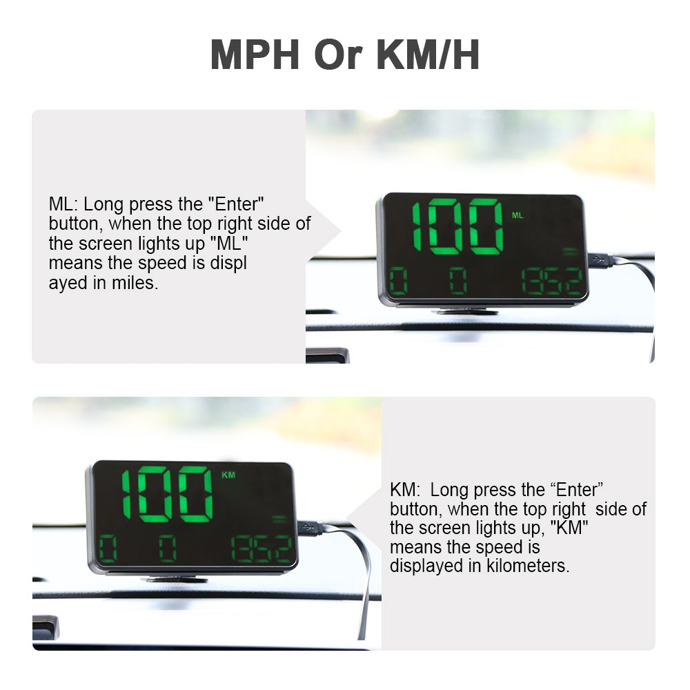C90 HUD универсальный GPS-спидометр с дисплеем на лобовое стекло и сигнализацией превышения скорости
