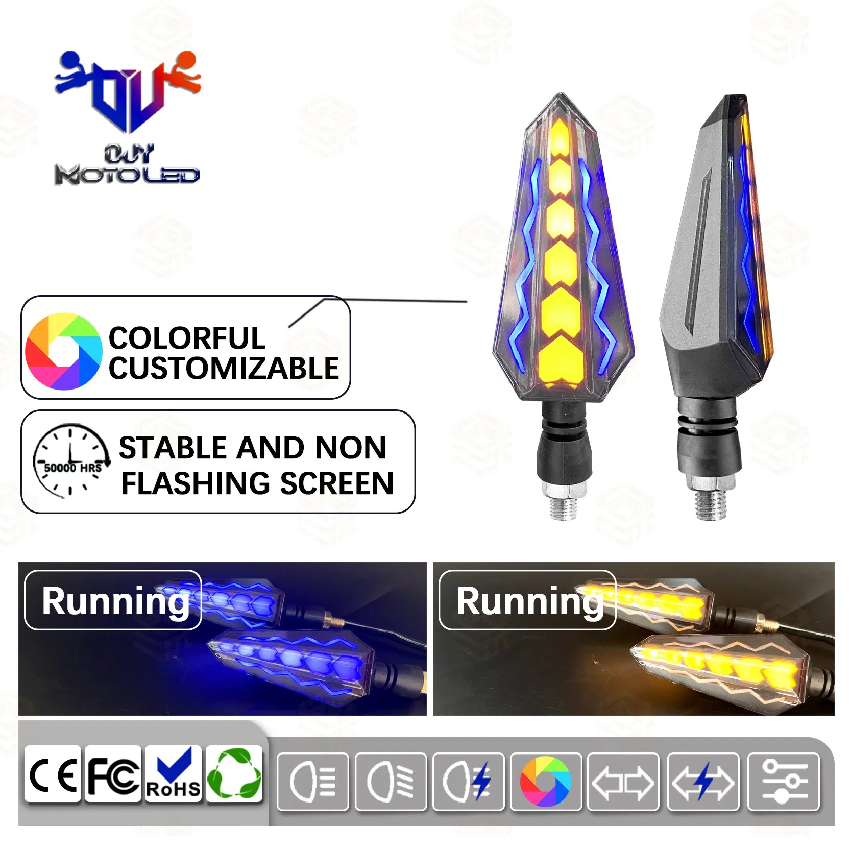 Универсальный светодиодный комплект для мотоцикла: фара и поворотники