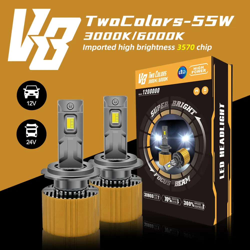 Светодиодные фары V8 110W 24V Dual Color для авто