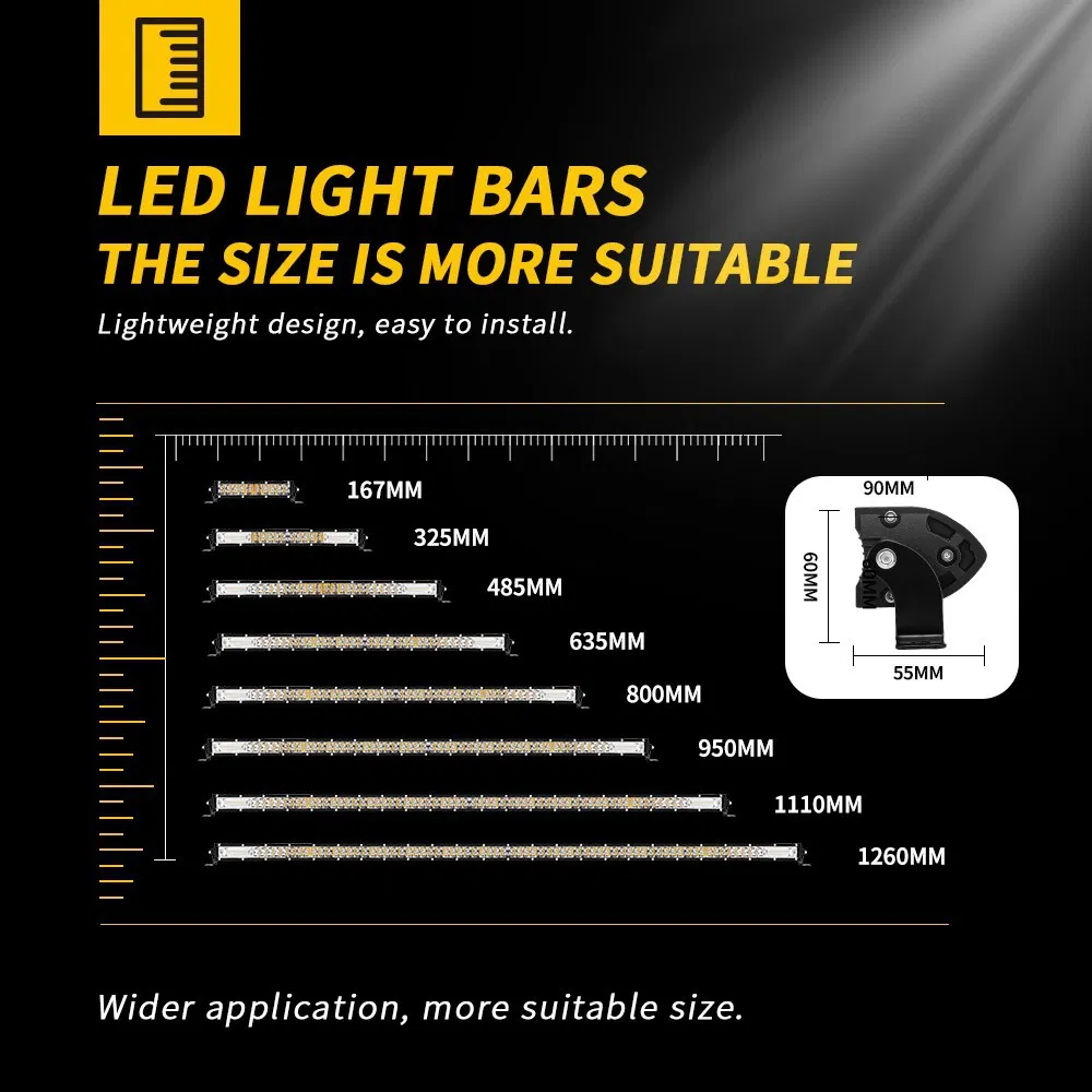 7-50 Inch LED Light Bar Spot Flood Combo Super Bright LED Work Light and off Road Driving Lamp for Jeep SUV Truck IP68