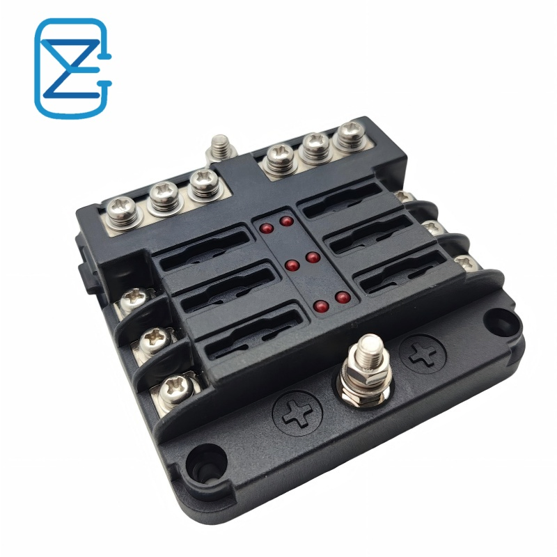 Factory Wholesale 6 Circuit Fuse Box with LED Warning, DC 12V-32V ATO Atc Fuse Block Holder for Automotive Marine