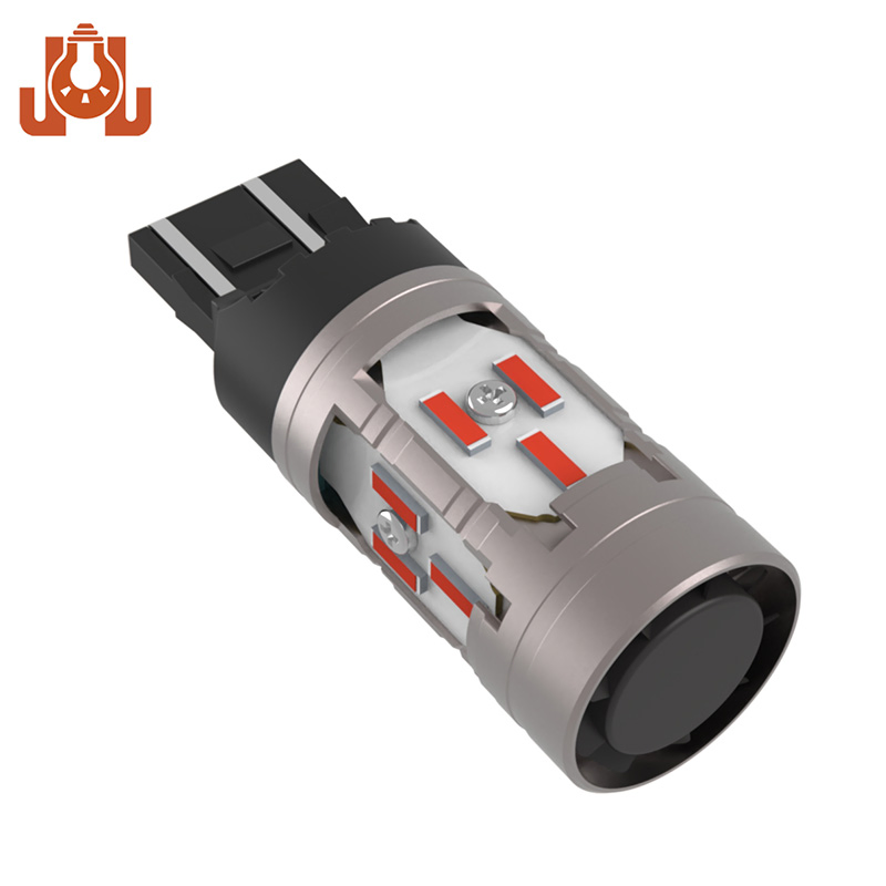 Красная светодиодная лампа 7443 для стоп-сигнала и габаритов