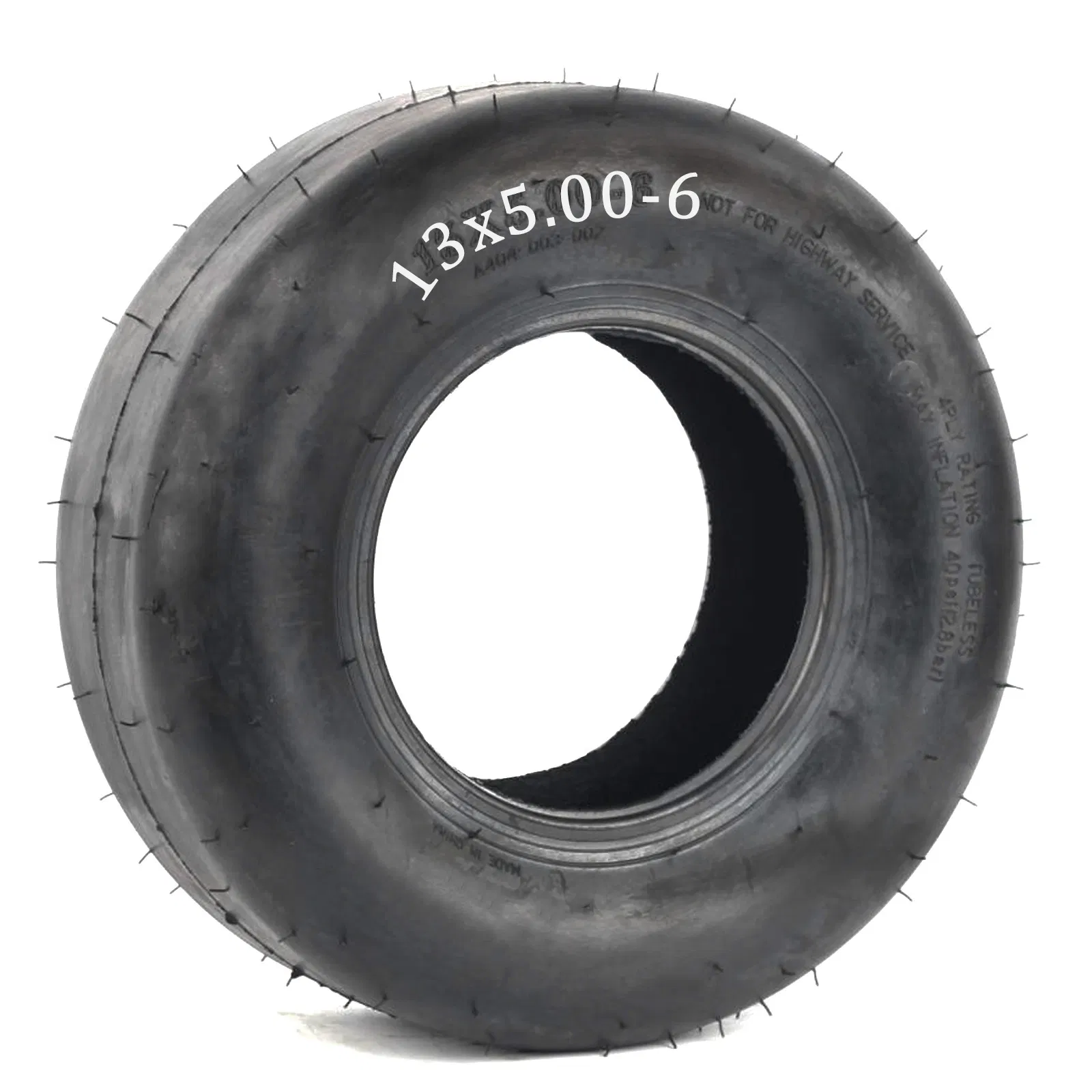 13X5.00-6 Lawn Mower Tubeless Tire, 13in Riding Zero Turn Lawnmower Smooth Turf Tyre, 4 Ply