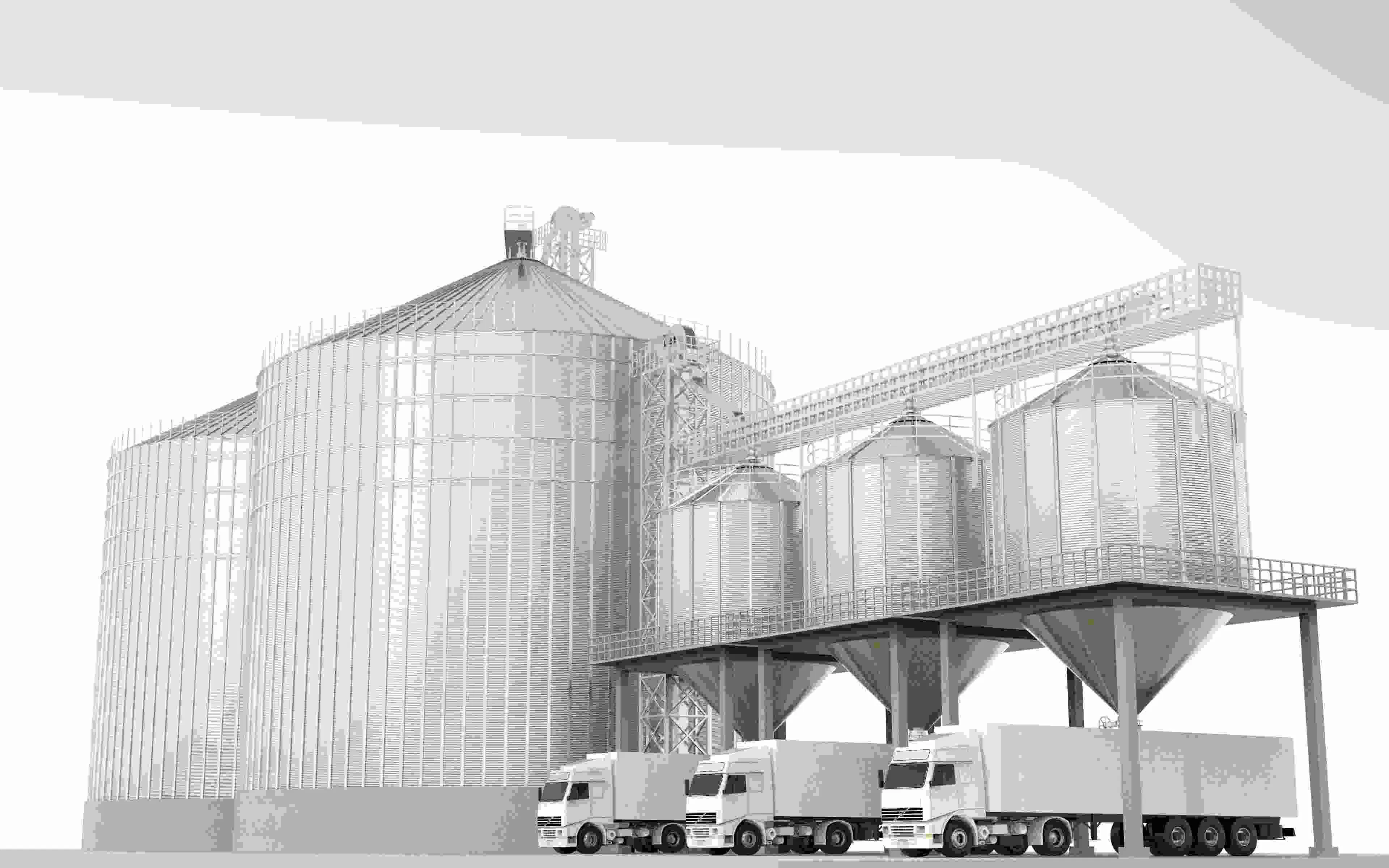 Металлический силос для зерна 10000 тонн с плоским дном