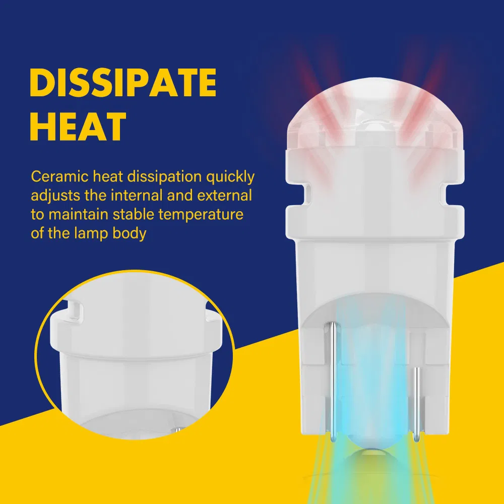 Светодиодная лампа T10 BKR для авто, 6 цветов