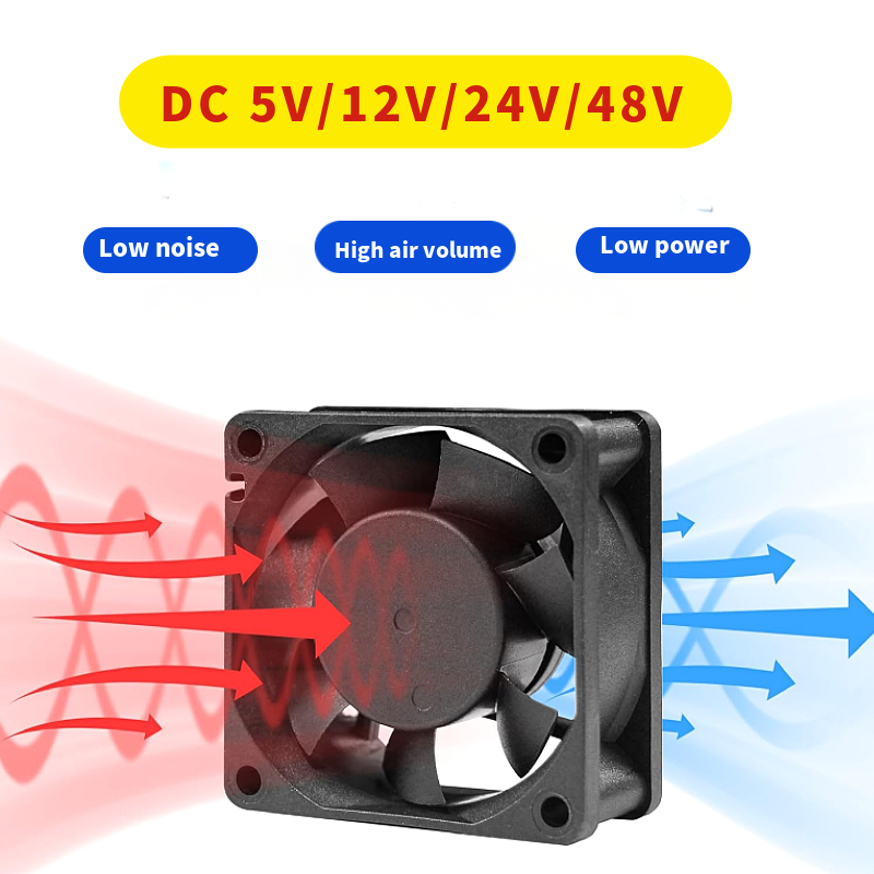 Промышленный осевой вентилятор 30–120 мм DC 5V/12V/24V, высокий воздушный поток (4300 об/мин), низкий уровень шума