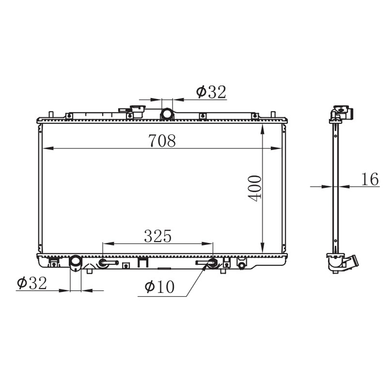 Радиатор охлаждения алюминиевый 19010-P8C-A51 для Honda