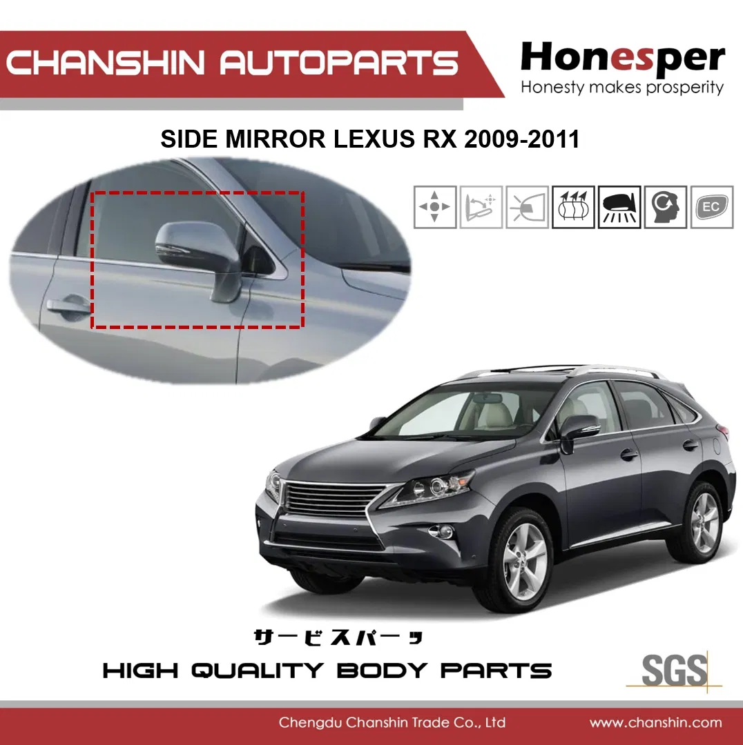 Wholesale Car Spare Parts Auto Parts Car Accessory Side View Mirror for Toyota Lexus Rx 2009-2011 87940-48570 87910-48581 87940-48491 87910-48491 Agl Gyl
