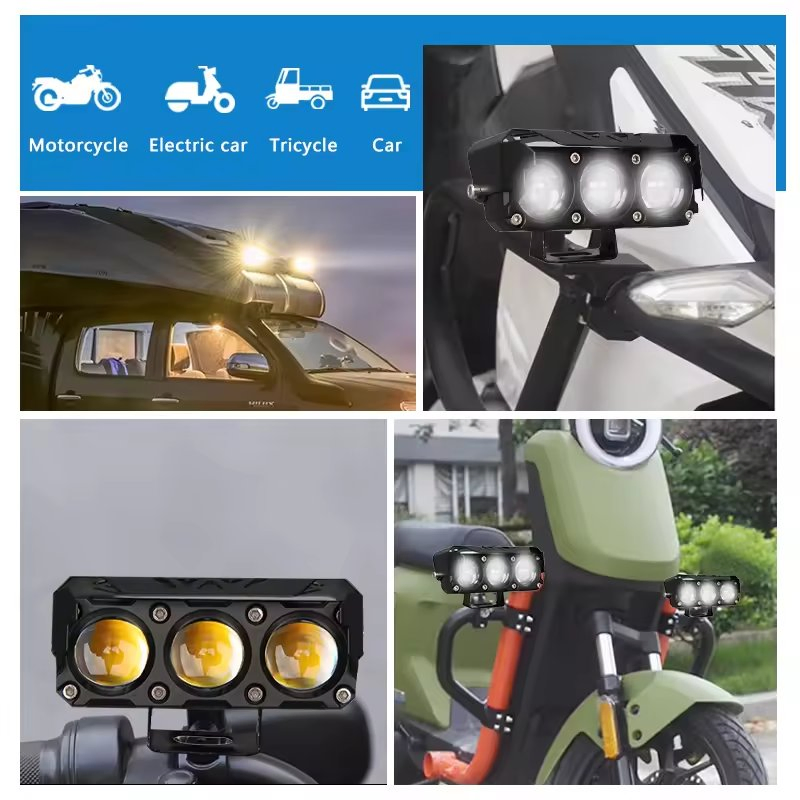 High Intensity Motorcycle LED Spot Lights Adjustable