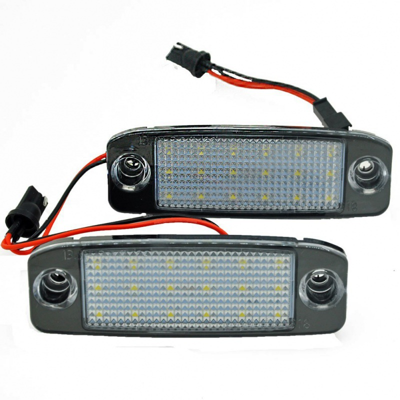Светодиодные лампы для номерного знака, 2 шт, черно-белые