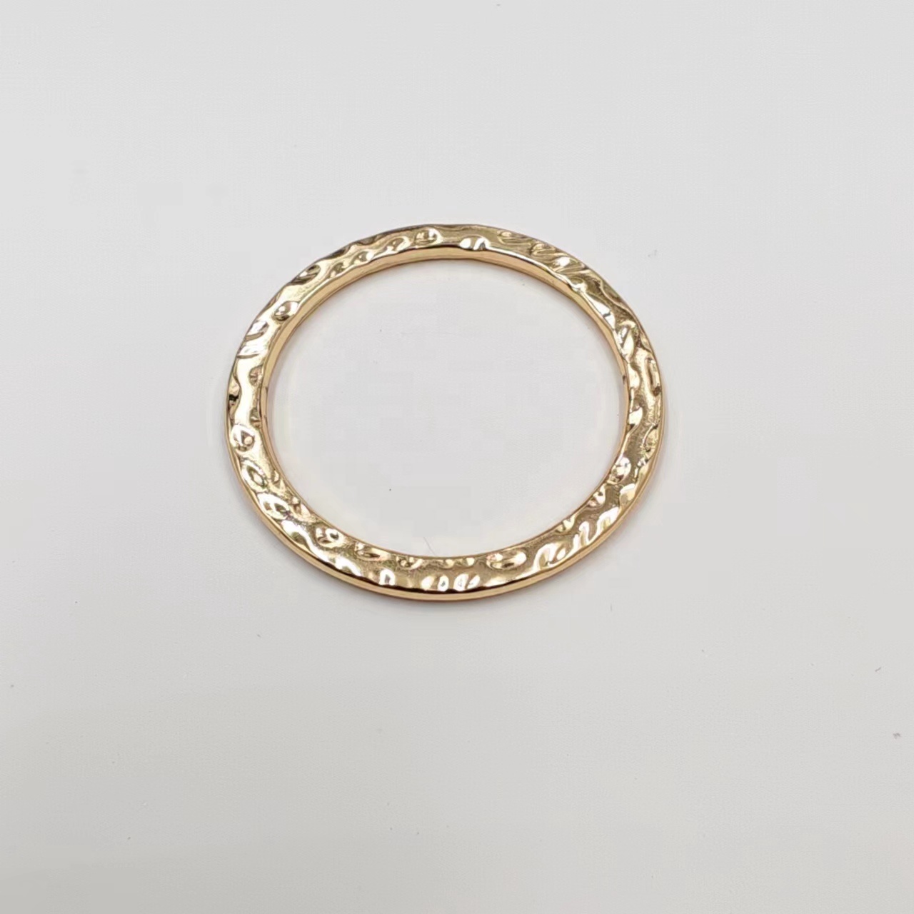 SHANGJIN Fashion Metal Bikini Ring with Chunky Hammered Texture, 35mm